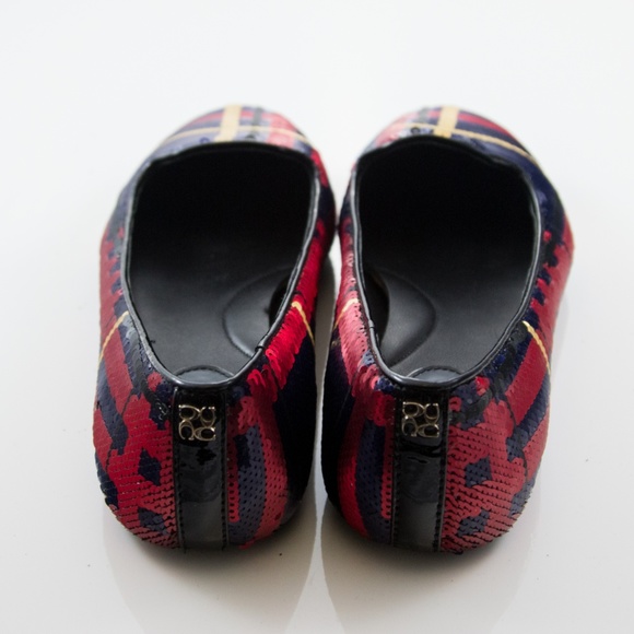 Coach Deborah Tartan Sequin Ballet Flats SIze 8.5B - Picture 5 of 6